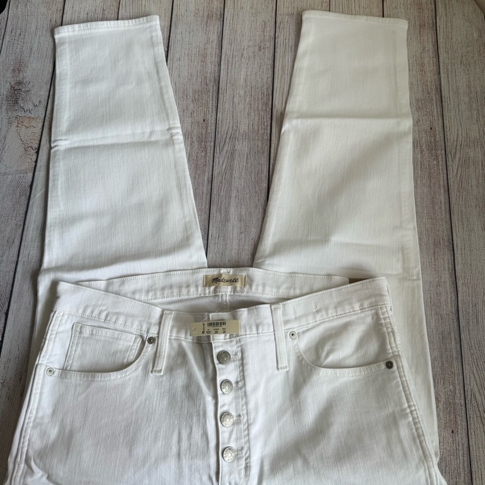 MADEWELL Stovepipe Perfect Vintage Crop Jeans White 33 NWT